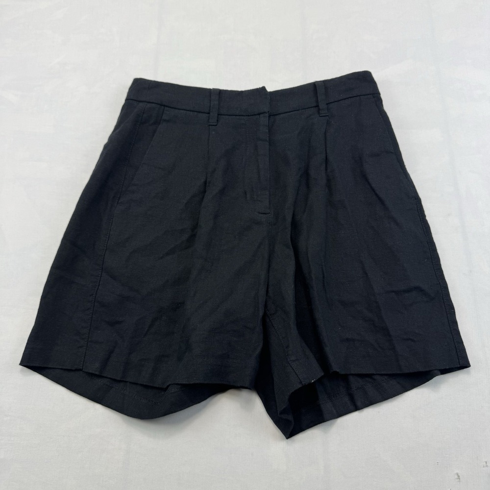 Old Navy Womens S Black High Waisted Pleated Bermuda Shorts Casual Summer